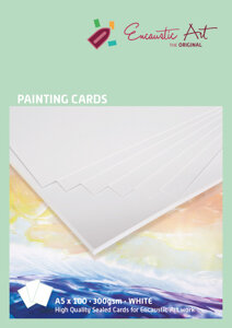 Encaustic Art schilderkaarten A5 - wit
