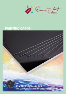 Encaustic Art schilderkaarten A5 - zwart