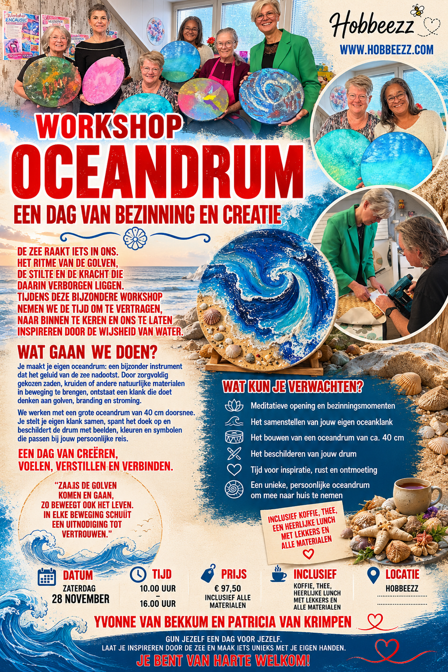 Workshop Ocean drum maken   zaterdag 28 nov.