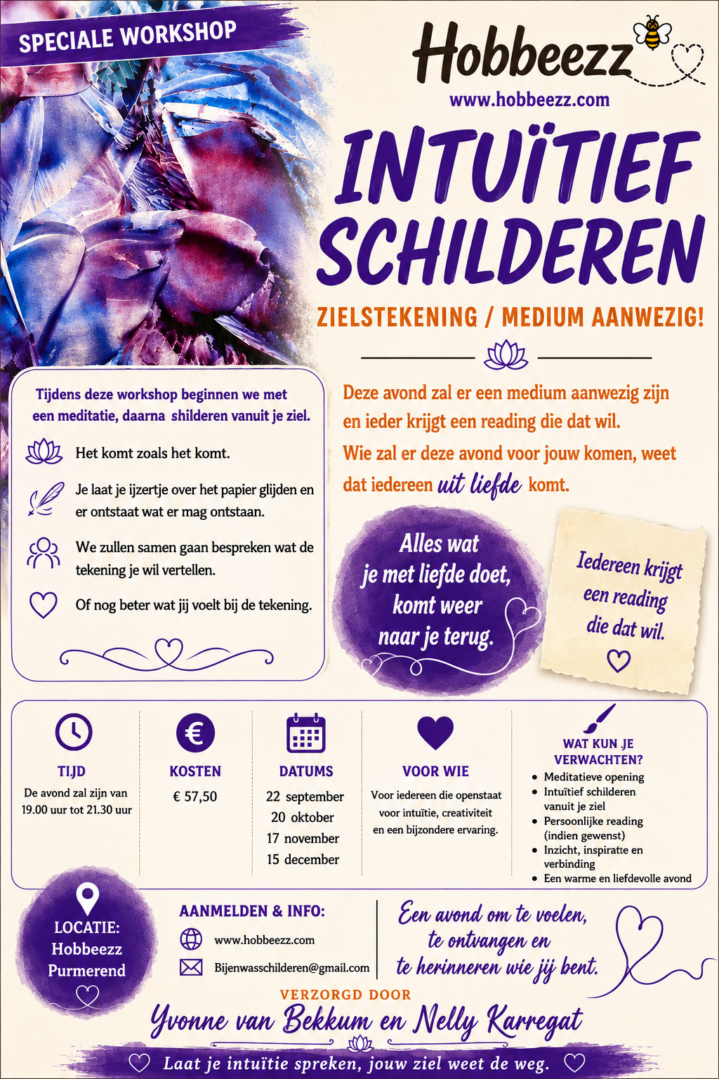 Intuïtief schilderen/ zielstekening/ medium aanwezig!!