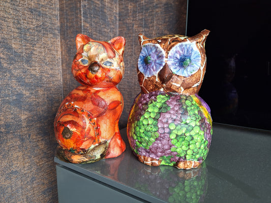 Poes of Uil Decouperen 20 cm hoog