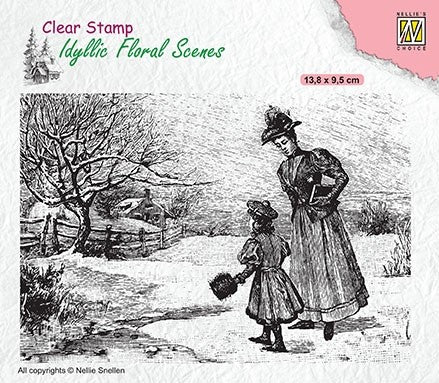 IFS024 :  Oud hollands landschap. moeder met kind.