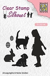 sil050  Clearstamp: Spelende Kinderen